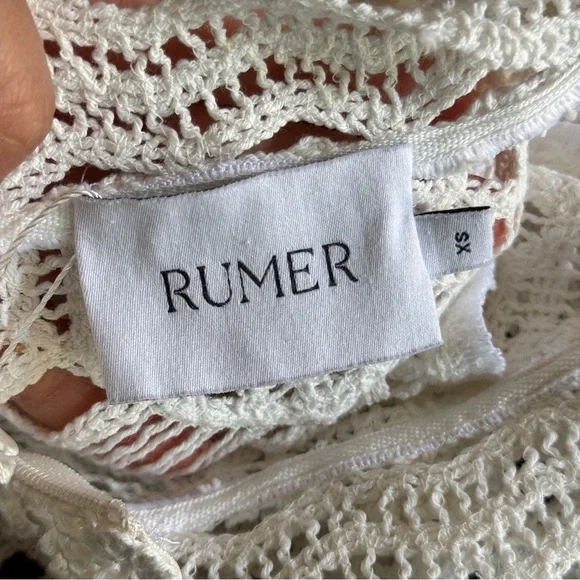 Revolve Rumer white crochet  beach cover up XS - Picture 6 of 10